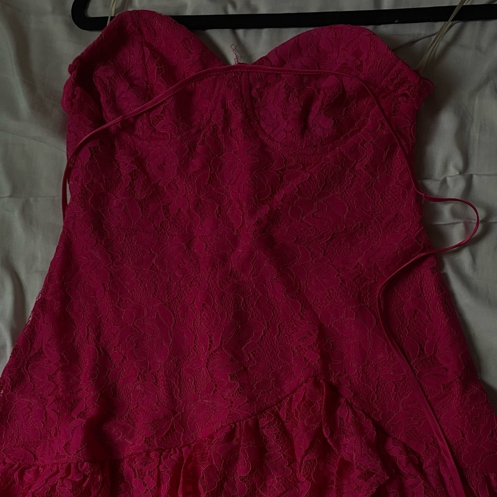 Pink Lace Mini Dress